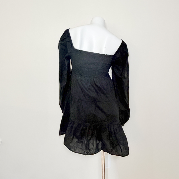 Steve Madden Dark coquette babydoll gothic 100% cotton long sleeve mini dress - Picture 8 of 8